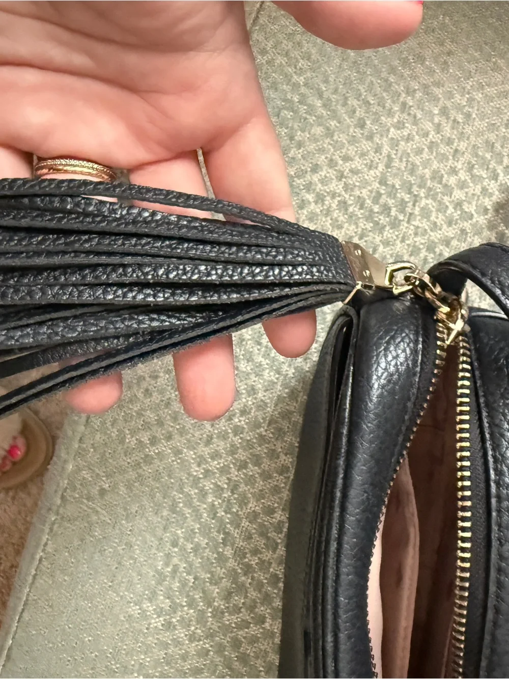 kate spade Kourtney Camera Bag Black Pebbled Leather Crossbody